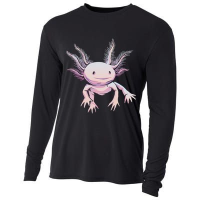 Axolotl Mexican Salamander Drawing Lizard Realistic Axolotl  Cooling Performance Long Sleeve Crew