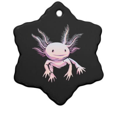 Axolotl Mexican Salamander Drawing Lizard Realistic Axolotl  Ceramic Star Ornament