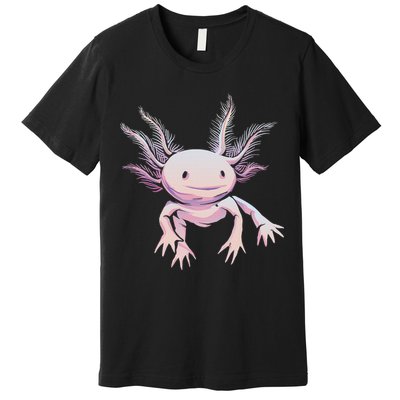 Axolotl Mexican Salamander Drawing Lizard Realistic Axolotl  Premium T-Shirt