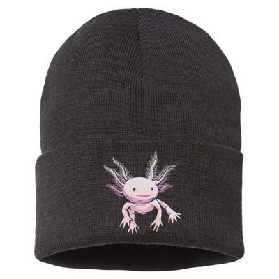 Axolotl Mexican Salamander Drawing Lizard Realistic Axolotl  Sustainable Knit Beanie