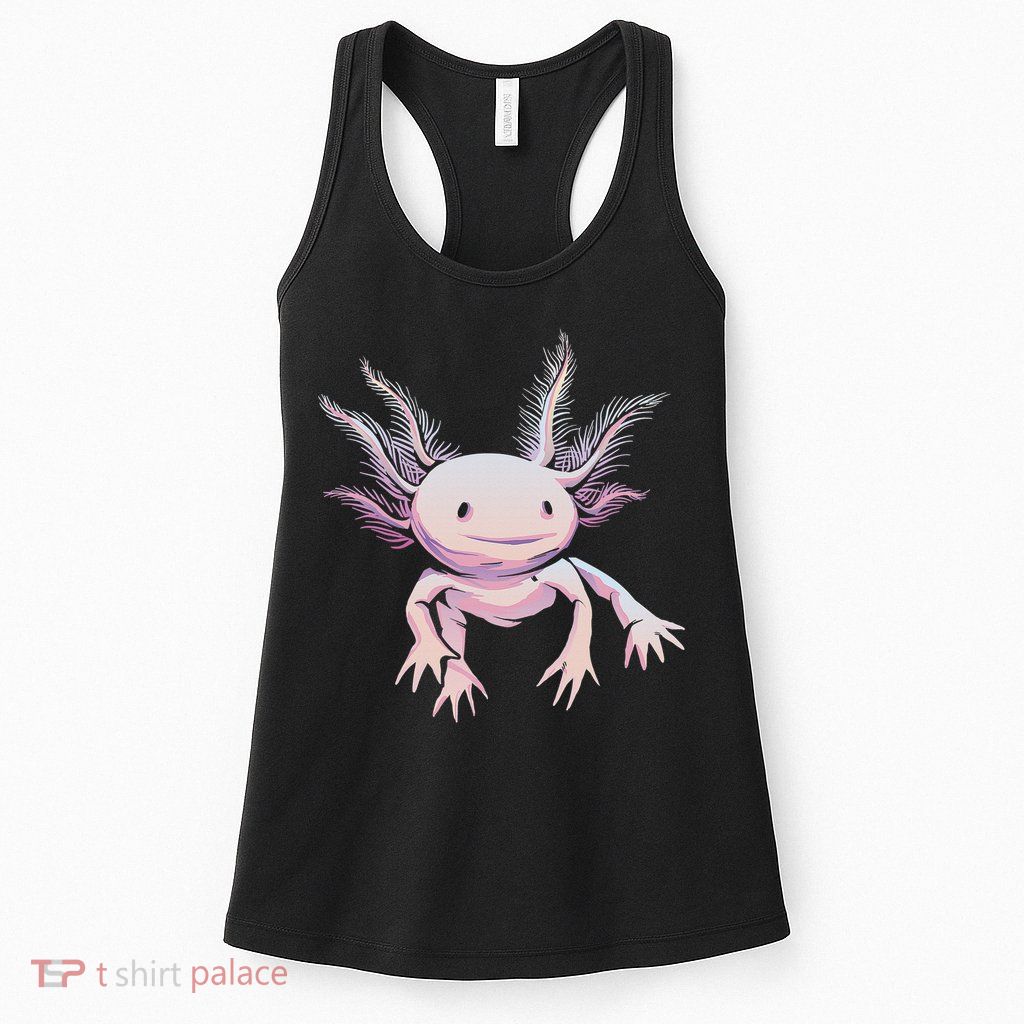 Axolotl Mexican Salamander Drawing Lizard Realistic Axolotl  Womens Tank Top