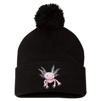 Axolotl Mexican Salamander Drawing Lizard Realistic Axolotl  Pom Pom 12in Knit Beanie