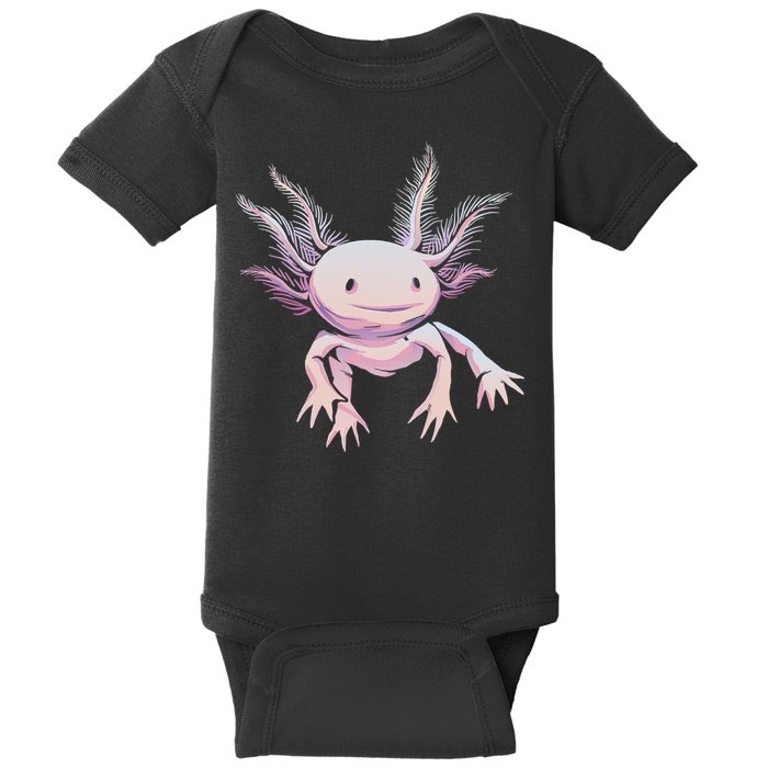 Axolotl Mexican Salamander Drawing Lizard Realistic Axolotl  Baby Bodysuit