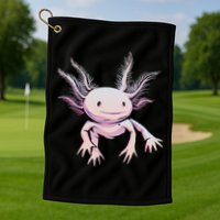 Axolotl Mexican Salamander Drawing Lizard Realistic Axolotl  Golf Towel