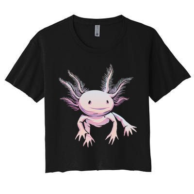 Axolotl Mexican Salamander Drawing Lizard Realistic Axolotl  Crop Top