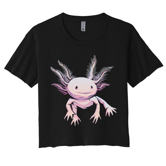 Axolotl Mexican Salamander Drawing Lizard Realistic Axolotl  Crop Top