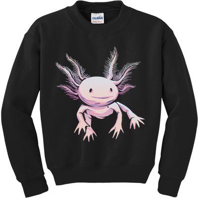 Axolotl Mexican Salamander Drawing Lizard Realistic Axolotl  Kids Sweatshirt