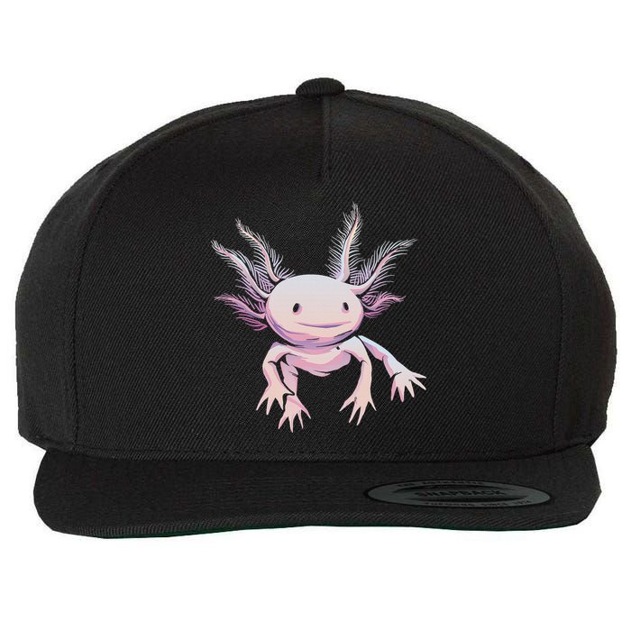 Axolotl Mexican Salamander Drawing Lizard Realistic Axolotl  Wool Snapback Cap