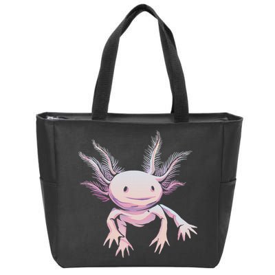 Axolotl Mexican Salamander Drawing Lizard Realistic Axolotl  Zip Tote Bag