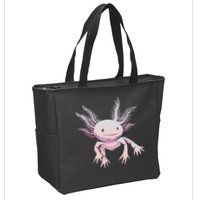 Axolotl Mexican Salamander Drawing Lizard Realistic Axolotl  Zip Tote Bag