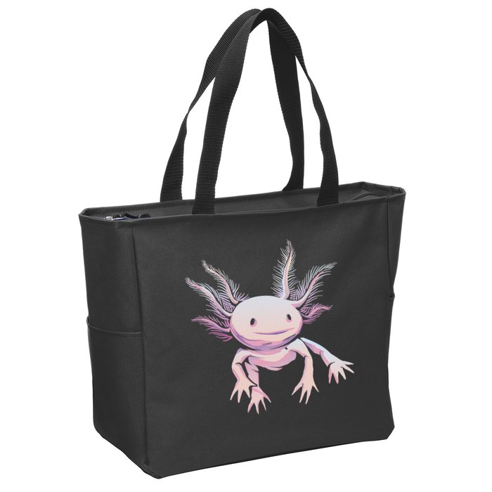 Axolotl Mexican Salamander Drawing Lizard Realistic Axolotl  Zip Tote Bag