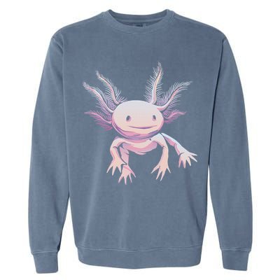 Axolotl Mexican Salamander Drawing Lizard Realistic Axolotl  Garment-Dyed Sweatshirt