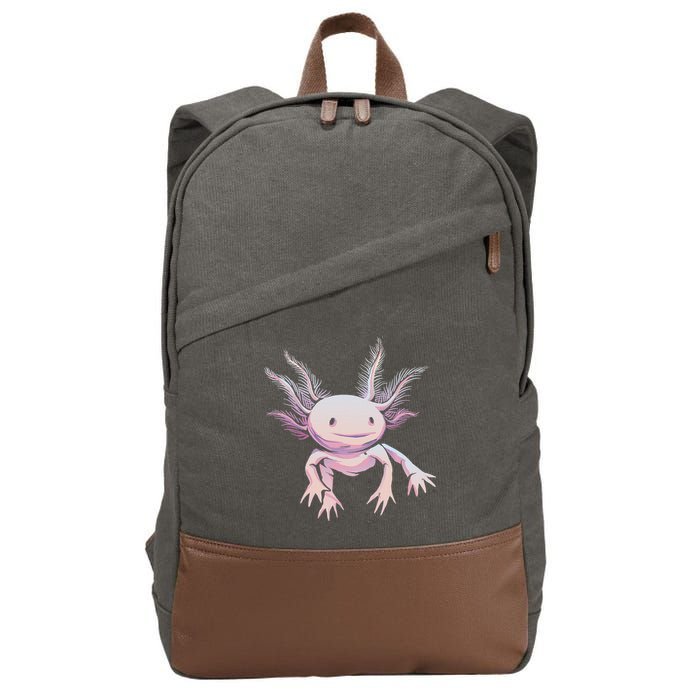 Axolotl Mexican Salamander Drawing Lizard Realistic Axolotl  Cotton Canvas Backpack