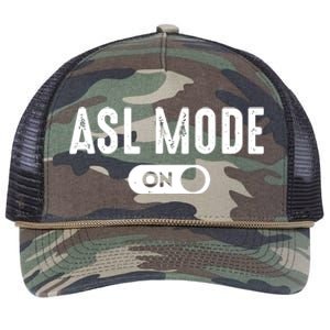 ASL Mode Sign Language Gift Deaf Gift ASL Teacher Gift Retro Rope Trucker Hat Cap