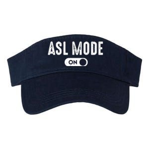 ASL Mode Sign Language Gift Deaf Gift ASL Teacher Gift Valucap Bio-Washed Visor