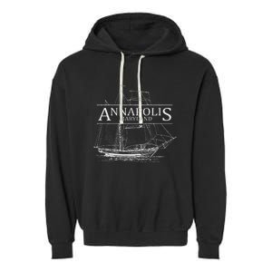 Annapolis Maryland Sailing Capital Of The World Garment-Dyed Fleece Hoodie