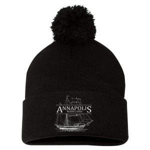 Annapolis Maryland Sailing Capital Of The World Pom Pom 12in Knit Beanie