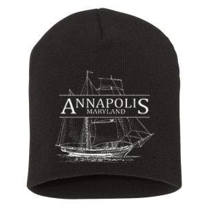 Annapolis Maryland Sailing Capital Of The World Short Acrylic Beanie