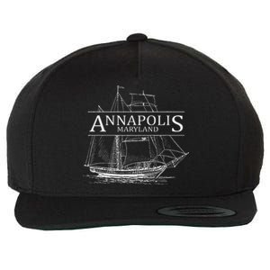 Annapolis Maryland Sailing Capital Of The World Wool Snapback Cap