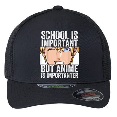 Anime Merch School Is Important But Anime Is Importanter Flexfit Unipanel Trucker Cap