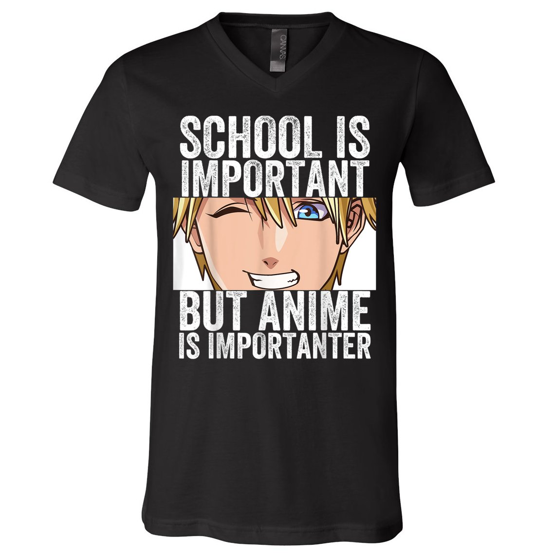 Anime Merch School Is Important But Anime Is Importanter V-Neck T-Shirt