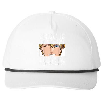 Anime Merch School Is Important But Anime Is Importanter Snapback Five-Panel Rope Hat