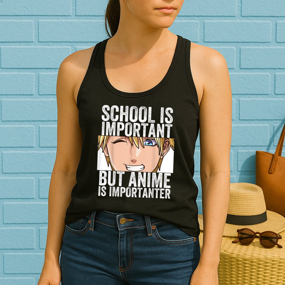 Anime Merch School Is Important But Anime Is Importanter Womens Tank Top