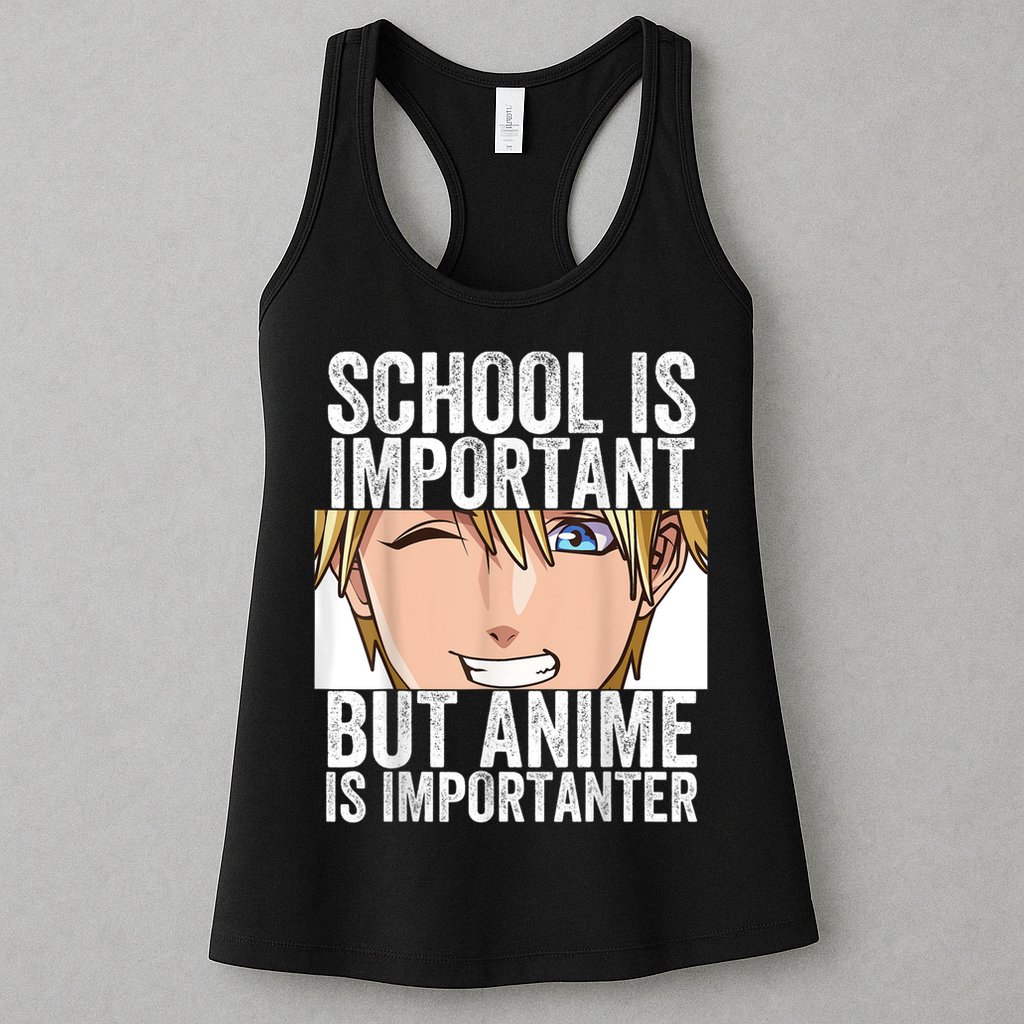 Anime Merch School Is Important But Anime Is Importanter Womens Tank Top