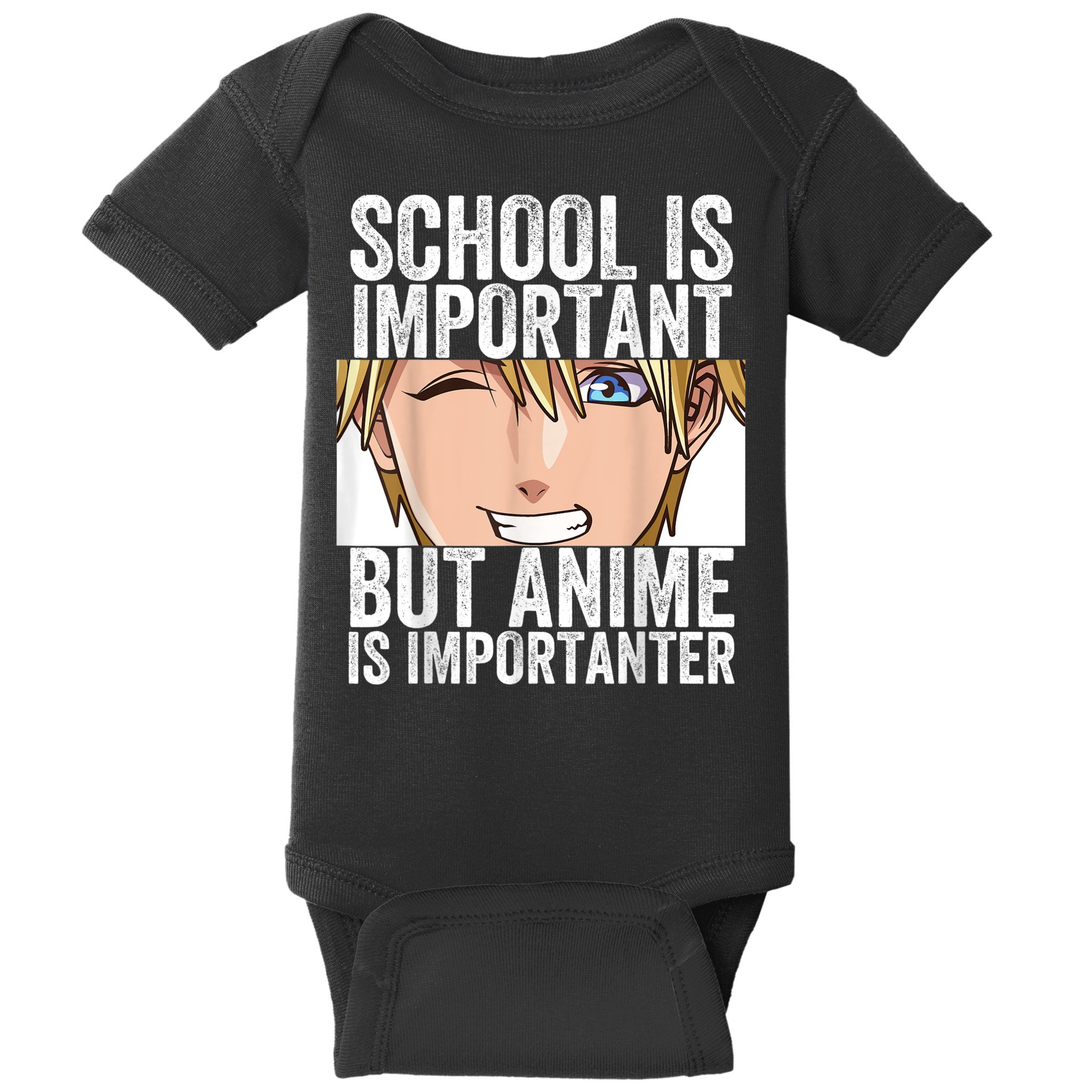Anime Merch School Is Important But Anime Is Importanter Baby Bodysuit