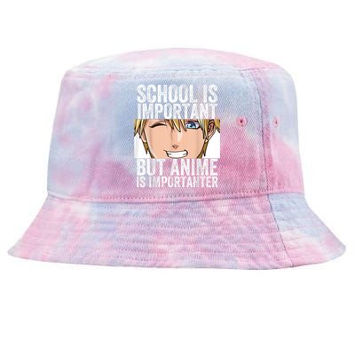 Anime Merch School Is Important But Anime Is Importanter Tie-Dyed Bucket Hat