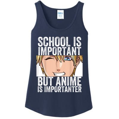 Anime Merch School Is Important But Anime Is Importanter Ladies Essential Tank