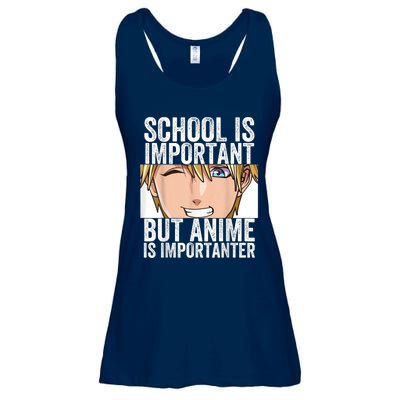 Anime Merch School Is Important But Anime Is Importanter Ladies Essential Flowy Tank