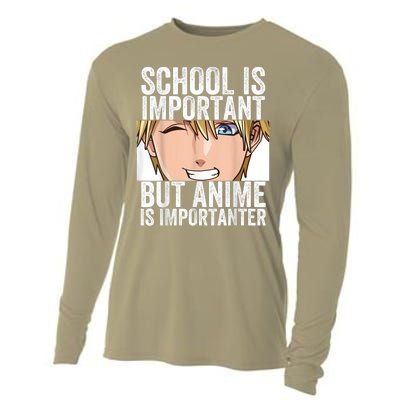 Anime Merch School Is Important But Anime Is Importanter Cooling Performance Long Sleeve Crew