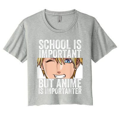 Anime Merch School Is Important But Anime Is Importanter Women's Crop Top Tee