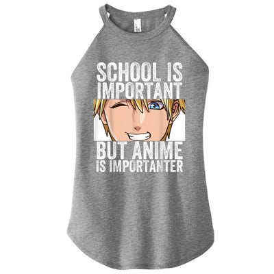 Anime Merch School Is Important But Anime Is Importanter Women's Perfect Tri Rocker Tank