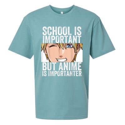 Anime Merch School Is Important But Anime Is Importanter Sueded Cloud Jersey T-Shirt