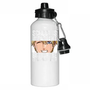 Anime Merch School Is Important But Anime Is Importanter Aluminum Water Bottle