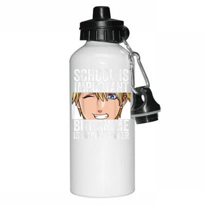 Anime Merch School Is Important But Anime Is Importanter Aluminum Water Bottle