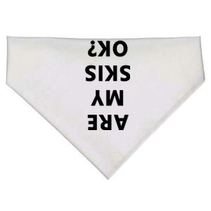 Are My Skis Okay Winter Funny Skiing Gift USA-Made Doggie Bandana