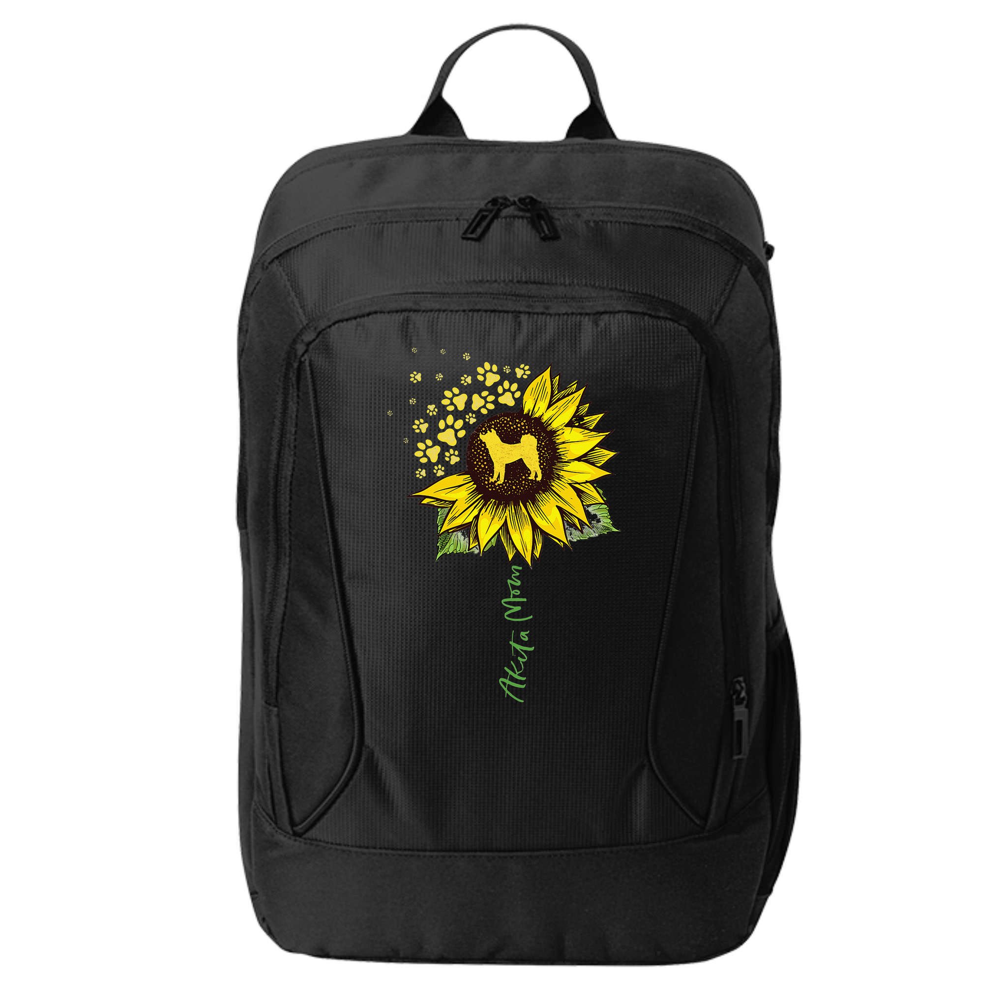 Akita Mom Sunflower Akita Inu Lover Gifts Dog Mom City Backpack