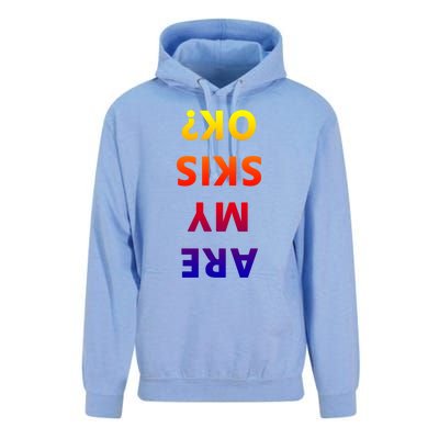 Are My Skis Okay Winter Funny Skiing Gift Unisex Surf Hoodie