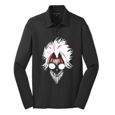 Anime Manga Shonen Character Dandadan Okarun Mask Silk Touch Performance Long Sleeve Polo