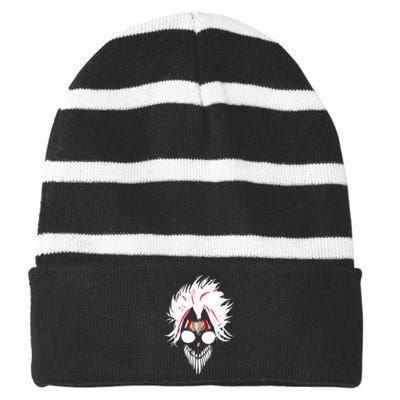 Anime Manga Shonen Character Dandadan Okarun Mask Striped Beanie with Solid Band