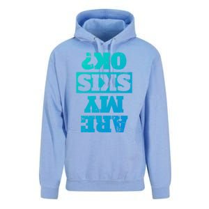 Are My Skis Ok? Funny Downhill Skiing Winter Funny Gift Unisex Surf Hoodie