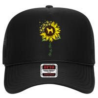 Akita Mom Sunflower Akita Inu Lover Gifts Dog Mom High Crown Mesh Back Trucker Hat