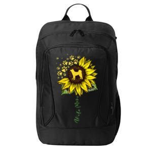 Akita Mom Sunflower Akita Inu Lover Gifts Dog Mom City Backpack