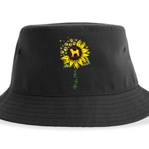 Akita Mom Sunflower Akita Inu Lover Gifts Dog Mom Sustainable Bucket Hat