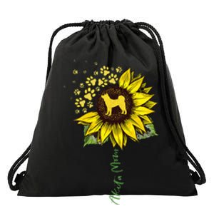 Akita Mom Sunflower Akita Inu Lover Gifts Dog Mom Drawstring Bag