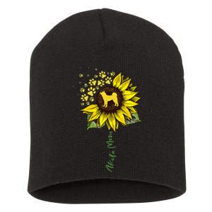 Akita Mom Sunflower Akita Inu Lover Gifts Dog Mom Short Acrylic Beanie