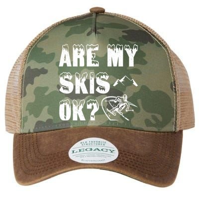 Are My Skis Ok? Funny Skiing Funny Gift Cute Gift Legacy Tie Dye Trucker Hat